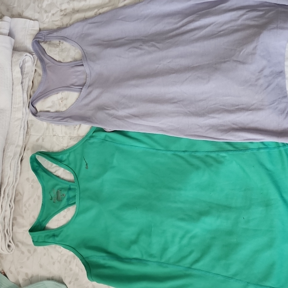 Green and Purple M Womens Athletic Tank Tops